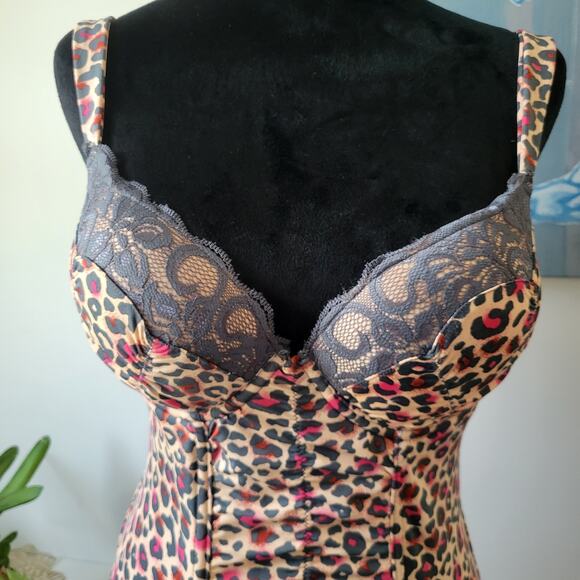Y2K Rue 21 Tarea Push-Up Bra 36B – Pink Leopard Coquette Glam Grunge - Picture 2 of 10